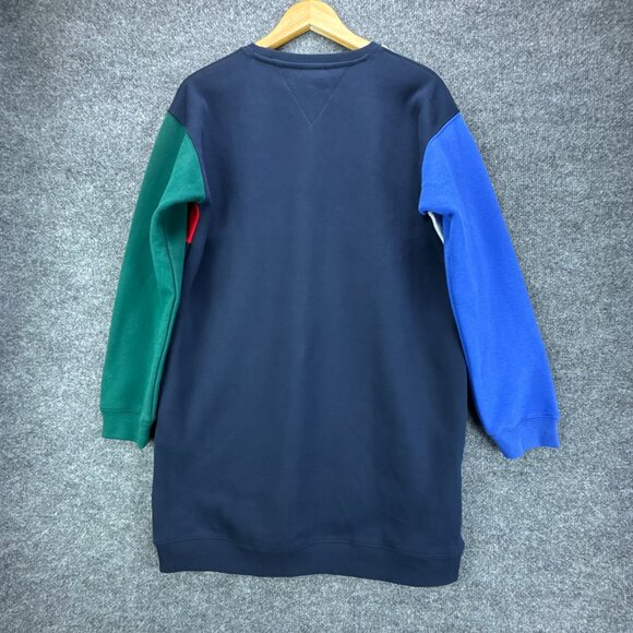 Y2K Tommy Hilfiger Sweatshirt Dress Womens Medium Sporty Colorblock Pullover‎ - Picture 5 of 16